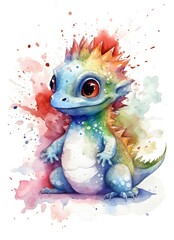 Baby Dragon Watercolor, Dinosaur Bundle white background