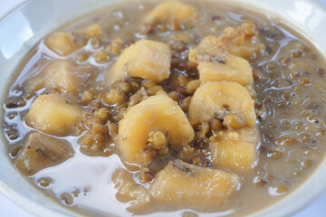 Green bean banana compote, Indonesian favorite food