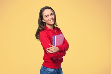 Happy Young student girl posing