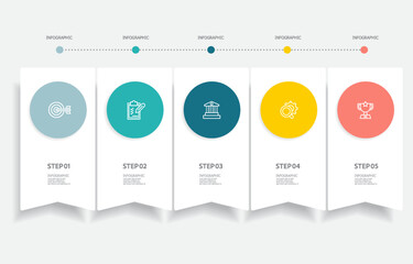 abstract timeline infographic element business data visualization steps report layout template background with business line icon 5 steps