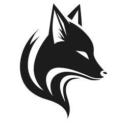 fox head logo vector on white background