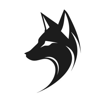 fox head logo vector on white background