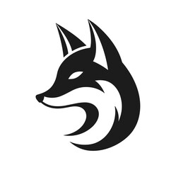 fox head logo vector on white background - obrazy, fototapety, plakaty