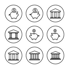 Bank icon vector. Bank sign and symbol, museum, university