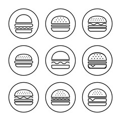Burger icon vector. burger sign and symbol. hamburger