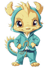 Vector cute cartoon baby china dragon