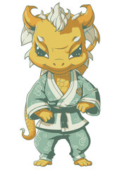 Vector cute cartoon baby china dragon