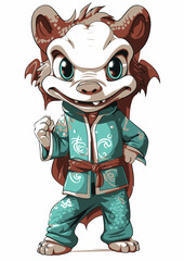 Vector cute cartoon baby china dragon