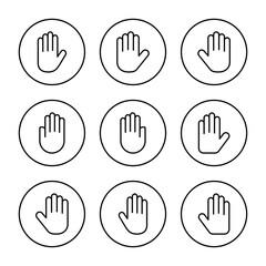 Hand icon vector. hand sign and symbol. palm
