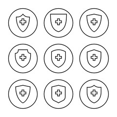 Health insurance icon vector. Insurance health document sign and symbol