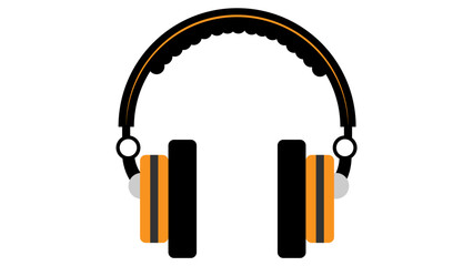 Headphones image, headset with mike vector image	