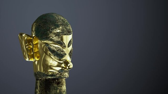 gold mask with 3d
