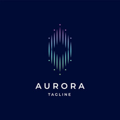Aurora logo icon design template colorful gradient vector illustration