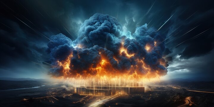 Huge explosion over the city