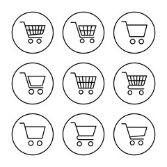 Shopping icon vector. Shopping cart sign and symbol. Trolley icon