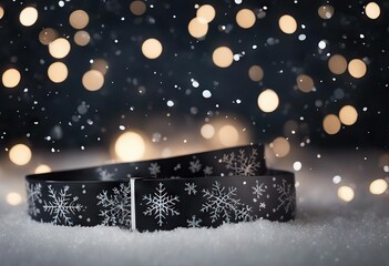 Naklejka premium Winter holiday pattern with black snowflakes background stock illustrationChristmas Backgrounds Snowflake Shape Black Color Christmas