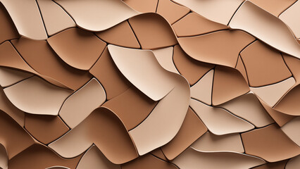 Abstract 3d rendering of wavy surface. Futuristic background design with geometric shapes
