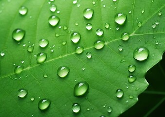 Fototapeta na wymiar Raindrops on a leaf