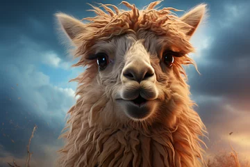 Fotobehang portrait of a llama © wendi
