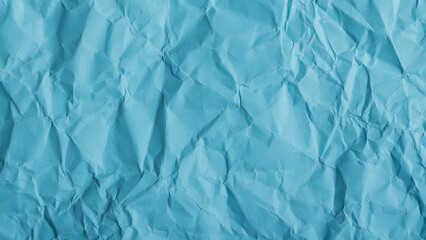 Blue Crumpled Paper Texture, Wrinkled Color Paper Pattern