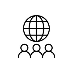 User network outline icons, minimalist vector illustration ,simple transparent graphic element .Isolated on white background