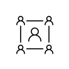 Team network outline icons, minimalist vector illustration ,simple transparent graphic element .Isolated on white background