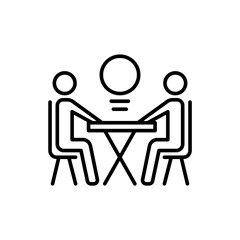 Discussion outline icons, minimalist vector illustration ,simple transparent graphic element .Isolated on white background
