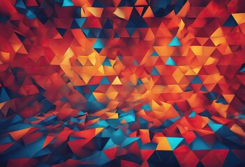 Colorful background red blue and yellow orange colors abstract modern triangle shapes layered in textured design multi colored background or web banner painted geometric illustration stock