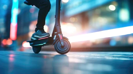 Foto op Canvas Closeup of a hightech electric scooter with regenerative braking. © Justlight