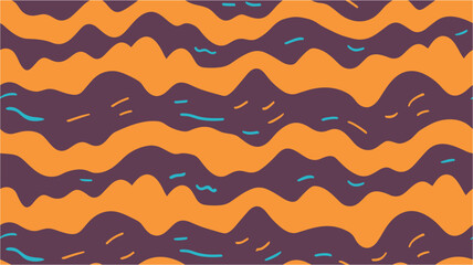 Curve multicolor wave stripes vector seamless pattern. Cute wavy stripes childish fabric print. Marine waves ripple doodle vector. Seamless pattern with a simple abstract drawing.