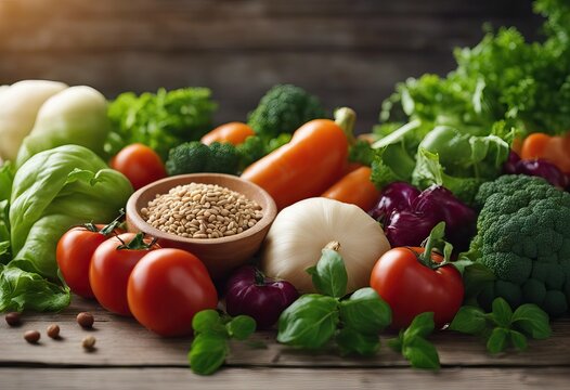 Fresh raw greens vegetables and grains copy space stock photoBackgrounds Food Healthy Eating Vegetable Vegan