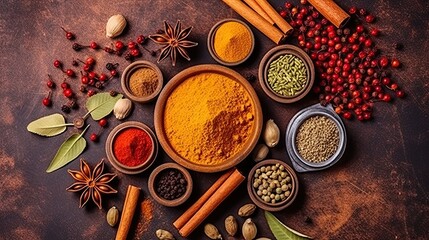 Obraz na płótnie Canvas Colorful spices for cooking