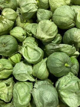 fresh tomatillos at the market