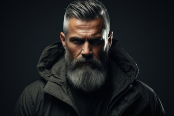 Obraz premium An individual with a confident stance, isolated on a gray background, illustrating the strength found in solitude. Generative Ai.