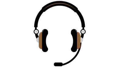 Simple headphones with mike, headset with mike vector image	