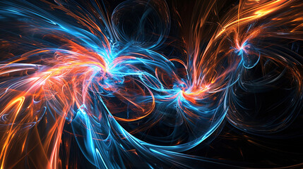 Abstraction of luminous loops and whirlwinds, creating a feeling of dynamic energy