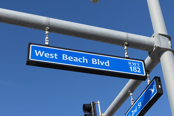 West Beach BLVD Gulf Shores Alabama street sign 