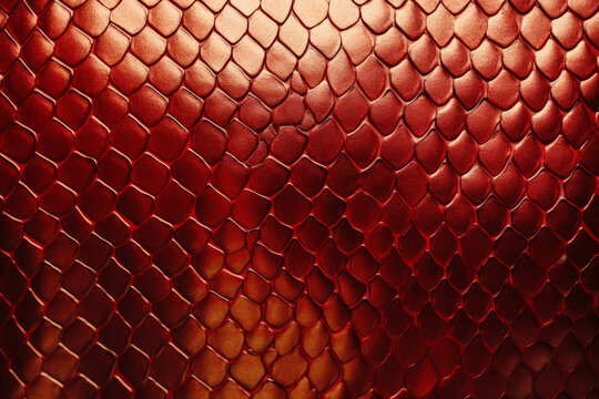 Chinese New Year greeting card, red and gold color. Abstract, dragon skin. 2024, Year of the Dragon.