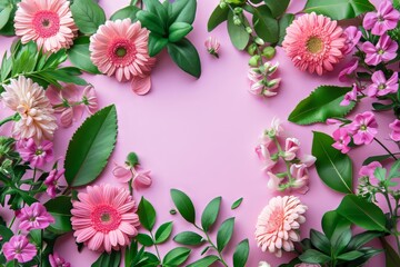 8 March.Happy Women's Day. Flower and leaves spring holiday background with number 8