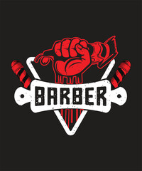 Barber t-shirt design with machine