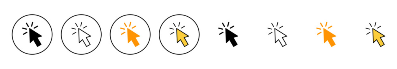 Click icon set vector. pointer arrow sign and symbol. cursor icon