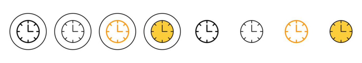 Clock icon set vector. Time sign and symbol. watch icon