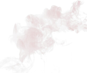 Red Dense Fluffy Puffs of White Smoke and Fog on black Background, Abstract Smoke Clouds, Movement...
