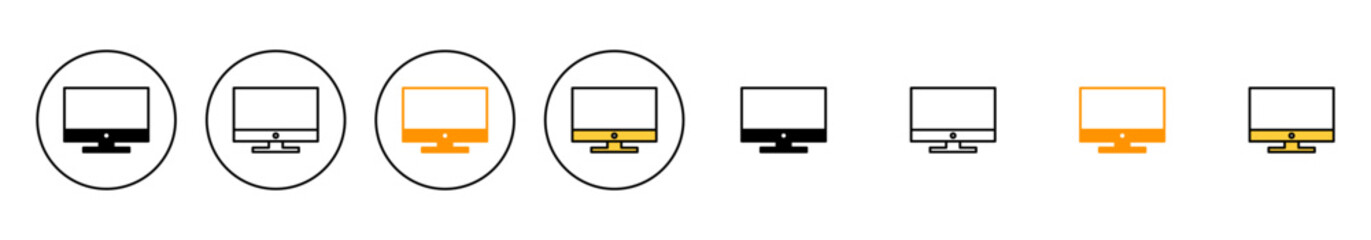 Computer icon set vector. computer monitor sign and symbol