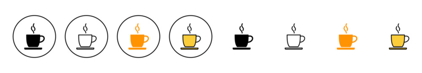 coffee cup icon set vector. cup a coffee sign and symbol