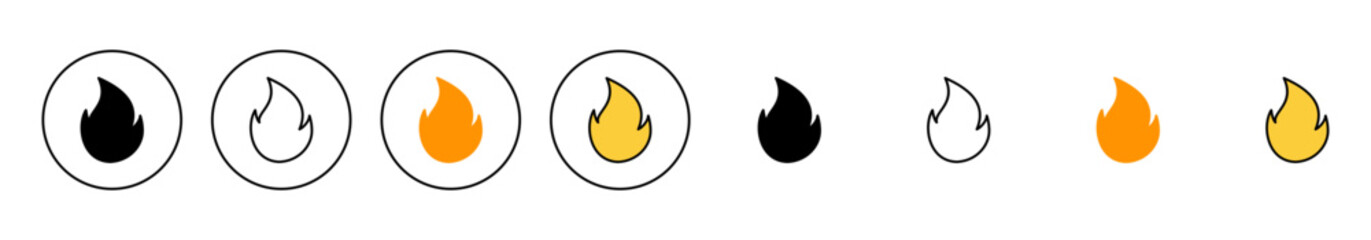 Fire icon set vector. fire sign and symbol