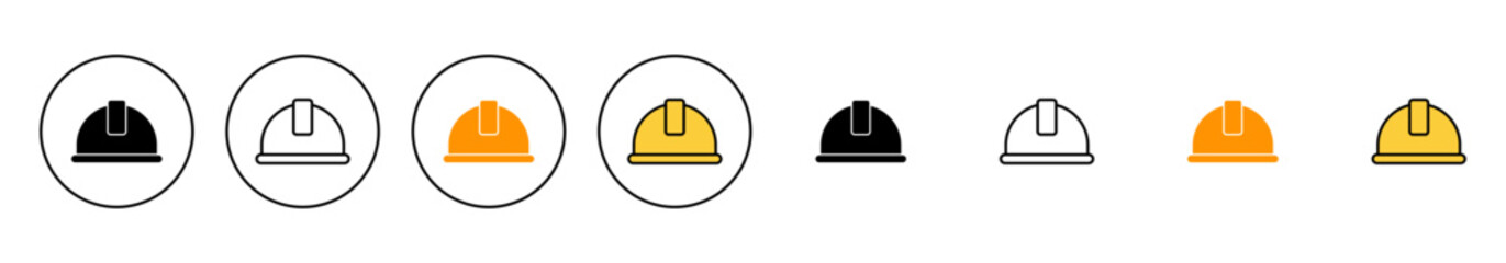 Helmet icon set vector. Motorcycle helmet sign and symbol. Construction helmet icon. Safety helmet