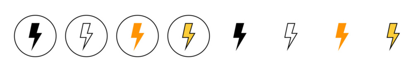 Lightning icon set vector. electric sign and symbol. power icon. energy sign