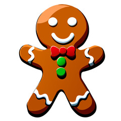 Gingerbread man. New year cookies, sweets. Cute christmas gingerbread man in flat style isolated on white background. Christmas icon. Holiday winter symbols. Festive treats. Vector illustration