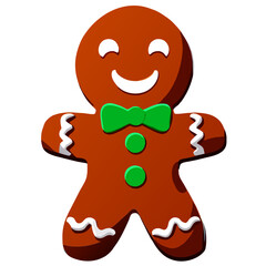 Gingerbread man. New year cookies, sweets. Cute christmas gingerbread man in flat style isolated on white background. Christmas icon. Holiday winter symbols. Festive treats. Vector illustration